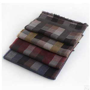 Double check cotton linen scarf wholesale