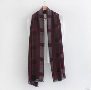 Double check cotton linen scarf wholesale
