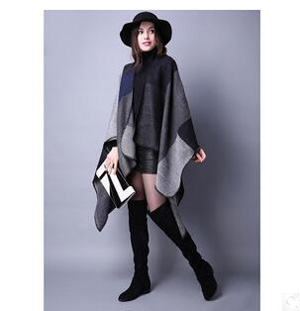 Female joker grid chaddar national wind cloak wholesale