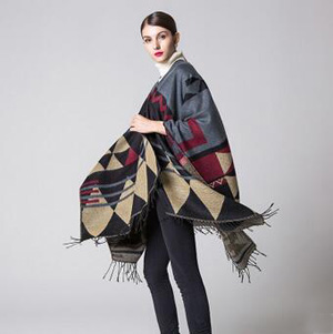 Bohemia chaddar tassel fork cape scarf wholesale