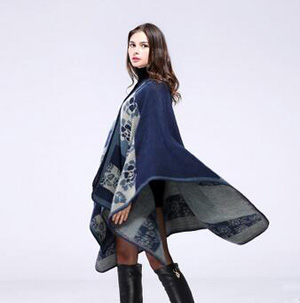 Female floret warm shawl cloak wholesale
