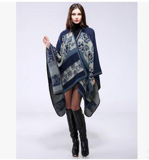 Female floret warm shawl cloak wholesale