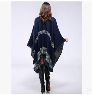 Female floret warm shawl cloak wholesale