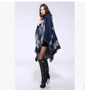 Female floret warm shawl cloak wholesale