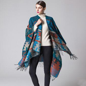 Geometric diamond lady shawls cloak scarf wholesale
