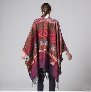 Geometric diamond lady shawls cloak scarf wholesale