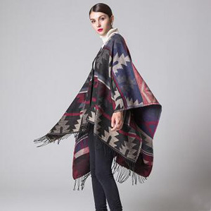 Geometric diamond lady shawls cloak scarf wholesale