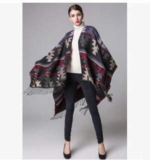 Geometric diamond lady shawls cloak scarf wholesale