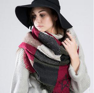 Female pentagram plaid scarves wholesale