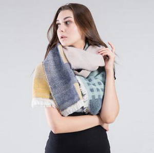 Square grid cloak hitting scene shawl scarf wholesale