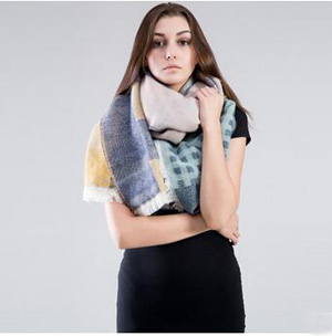 Square grid cloak hitting scene shawl scarf wholesale