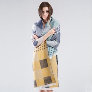 Square grid cloak hitting scene shawl scarf wholesale