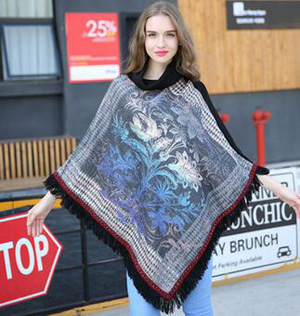 Plover flowers fringed shawl wholesale