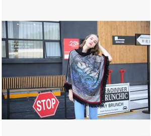 Plover flowers fringed shawl wholesale