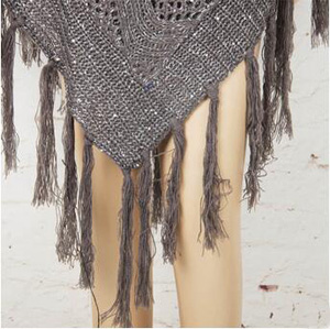 Female turtleneck hollow-out sequins tassel model cape scarf wholesale