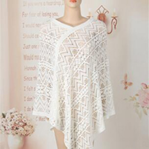Female hollow out flowers irregular cloak scarf wholesale