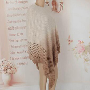 Double-color hollow out gradient tassel cloak scarf wholesale