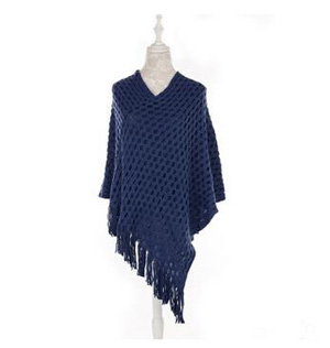 Net hole liner cloak batwing coat chaddar fringed shawl wholesale
