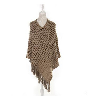 Net hole liner cloak batwing coat chaddar fringed shawl wholesale