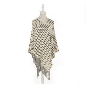 Net hole liner cloak batwing coat chaddar fringed shawl wholesale
