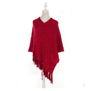 Net hole liner cloak batwing coat chaddar fringed shawl wholesale