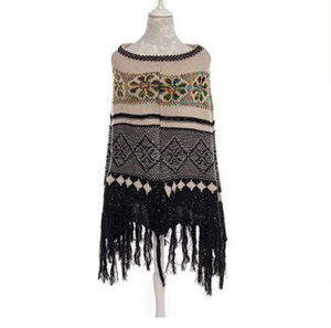 Imitation cashmere national style leisure sequins cloak wholesale