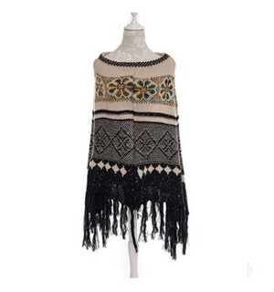 Imitation cashmere national style leisure sequins cloak wholesale