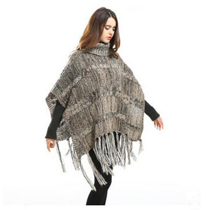 High collar tassel warm cloak shawl scarf wholesale
