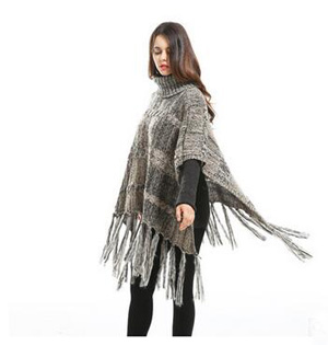 High collar tassel warm cloak shawl scarf wholesale