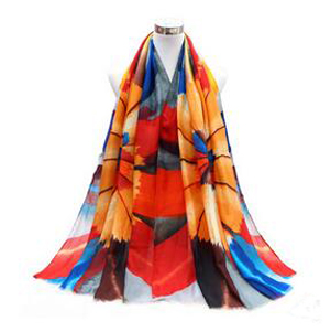 Suet colorful pencil printing scarf wholesale