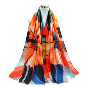 Suet colorful pencil printing scarf wholesale