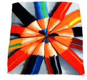 Suet colorful pencil printing scarf wholesale