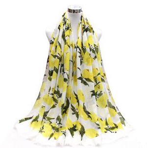 Female lemon pattern suet wool scarf wholesale