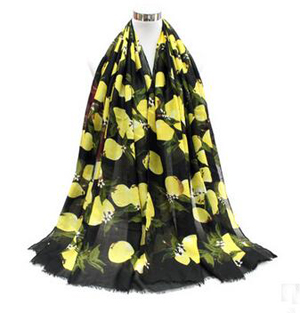 Female lemon pattern suet wool scarf wholesale