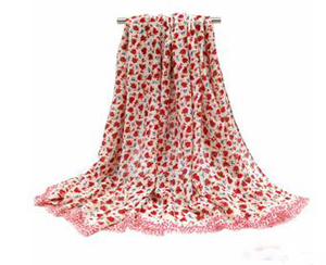Small broken flower suet printed velvet scarf