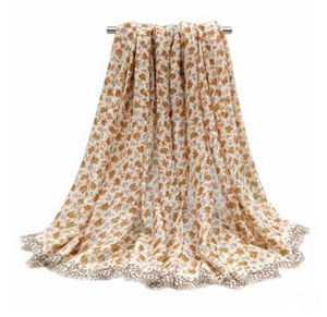 Small broken flower suet printed velvet scarf