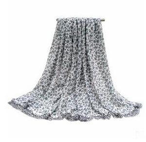Small broken flower suet printed velvet scarf