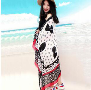 Head suet printed velvet lady scarf wholesale