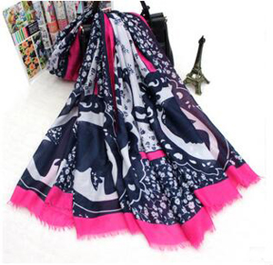 Head suet printed velvet lady scarf wholesale