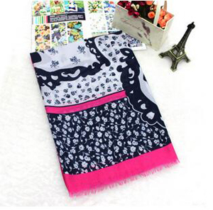 Head suet printed velvet lady scarf wholesale