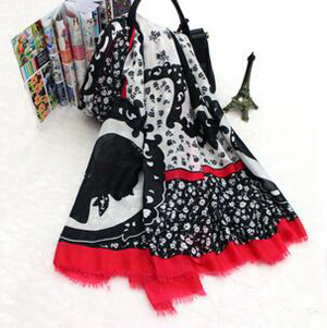 Head suet printed velvet lady scarf wholesale