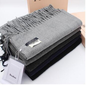 Pure color tassels female warm cashmere scarf wholesale