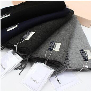 Pure color tassels female warm cashmere scarf wholesale