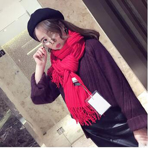 Fold pure color female cashmere scarf wholesale