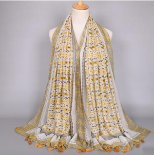 Small broken flower shawl tassel scarf wholesale