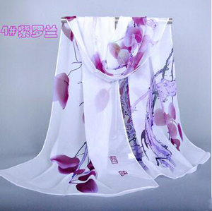 Female old tree flowers silk scarves wholesale