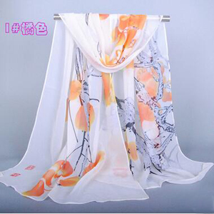 Female old tree flowers silk scarves wholesale