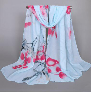 Female old tree flowers silk scarves wholesale