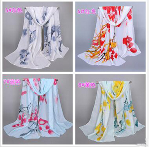 Female old tree flowers silk scarves wholesale