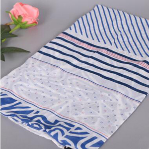 Female mercerized cotton striped scarf wholesale